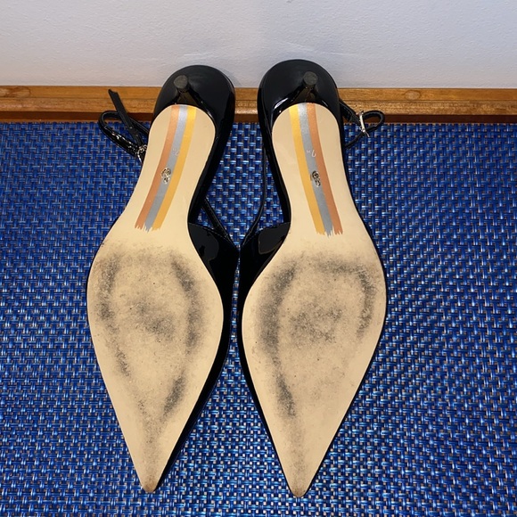 Sam Edelman Fitzgerald Kitten Heel Slingback Pump, sz. 7.5, EUC, black shiny - Picture 6 of 6
